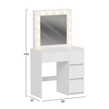 ΤΟΥΑΛΕΤΑ ΜΕ ΦΩΤΙΣΜΟ LED & ΣΥΡΤΑΡΙΑ KEITLIN HM2499.03 ΜΕΛΑΜΙΝΗ ΣΕ ΛΕΥΚΟ 80x40x140Υεκ.