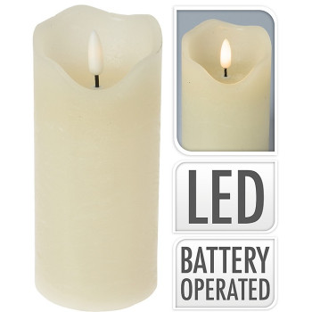 CA349 ΚΕΡΙ LED ΜΕ ΦΛΟΓΑ 3D 7*15εκ. ΕΚΡΟΥ ΧΡ. Paraff/Wax