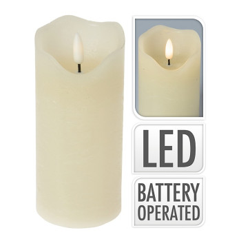 CA349 ΚΕΡΙ LED ΜΕ ΦΛΟΓΑ 3D 7*15εκ. ΕΚΡΟΥ ΧΡ. Paraff/Wax