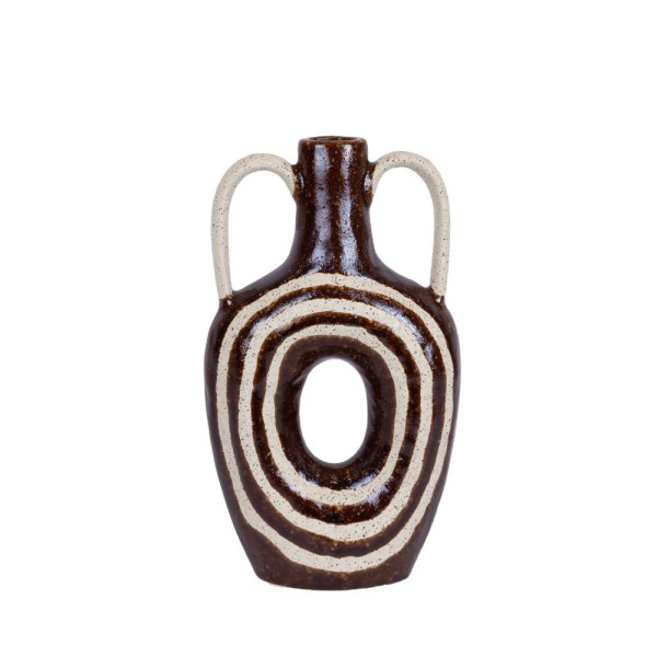 ΒΑΖΟ ΚΕΡΑΜΙΚΟ ΚΑΦΕ - ΜΠΕΖ 21.8x7.5x39cm