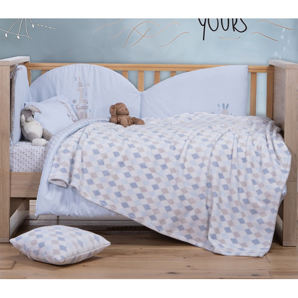 ΒΡΕΦΙΚΗ ΚΟΥΒΕΡΤΑ FLEECE ΑΓΚΑΛΙΑΣ SWEET RHOMBUS 75X110