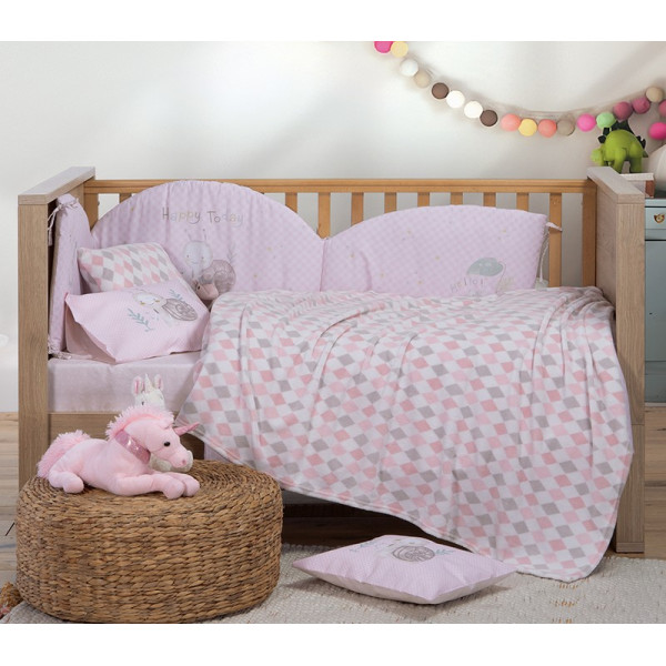 ΒΡΕΦΙΚΗ ΚΟΥΒΕΡΤΑ FLEECE ΑΓΚΑΛΙΑΣ SWEET RHOMBUS 75X110