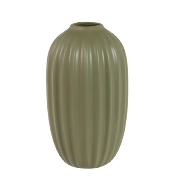 GREEN MATTE CERAMIC VASE 17*17*30εκ.
