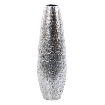 GP168592 CERAMIC VASE SILVER 24*24*80εκ.