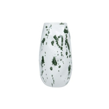 GP645576 WHITE GREEN CERAMIC VASE 15,5*15,5*30εκ.