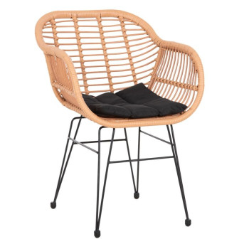ΠΟΛΥΘΡΟΝΑ ΜΕ ΜΑΞΙΛΑΡΙ ΜΕΤΑΛΛΙΚΗ ALLEGRA HM5450.31 ΜΕ WICKER ΜΠΕΖ 58x59x82Υεκ.