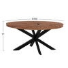 OVAL 6εκ.ΠΑΧΟΣ ΜΑΣΙΦ ΞΥΛΟ MANGO 160x90x77Υ εκ.