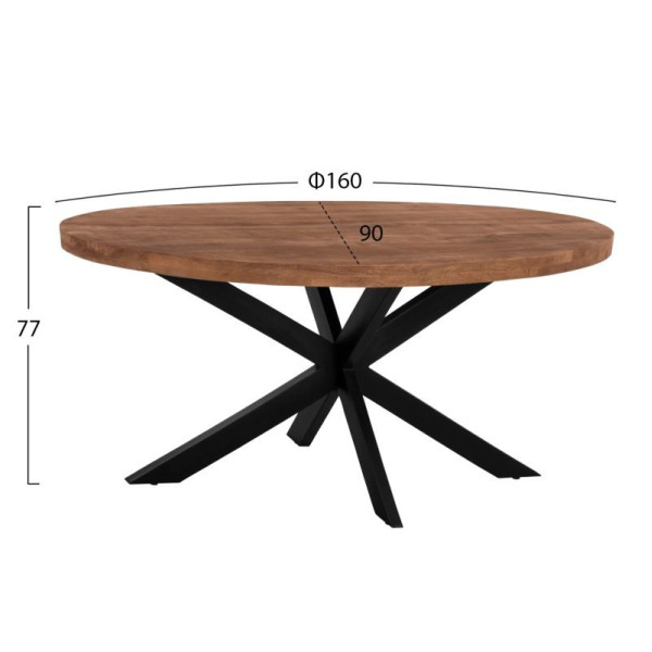 OVAL 6εκ.ΠΑΧΟΣ ΜΑΣΙΦ ΞΥΛΟ MANGO 160x90x77Υ εκ.
