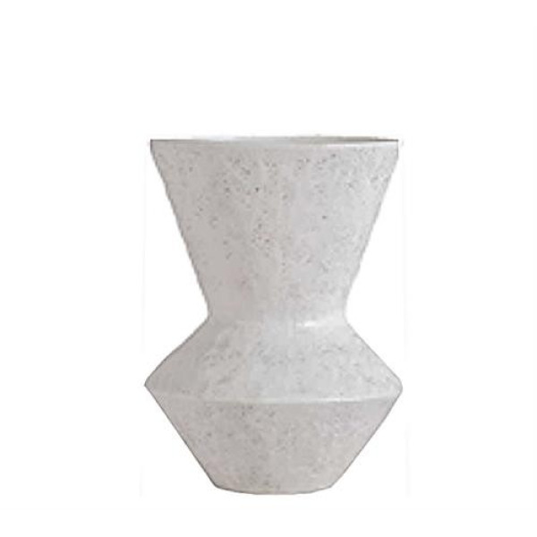 ΧΕΙΡΟΠΟΙΗΤΟ ΒΑΖΟ TERRACOTTA ZIG-ZAG ΜΕΤΑΛΛΙΖΕ ΛΕΥΚΟ 26.5cm