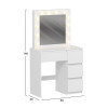 ΤΟΥΑΛΕΤΑ ΜΕ ΦΩΤΙΣΜΟ LED & ΣΥΡΤΑΡΙΑ KEITLIN HM2499.03 ΜΕΛΑΜΙΝΗ ΣΕ ΛΕΥΚΟ 80x40x140Υεκ.