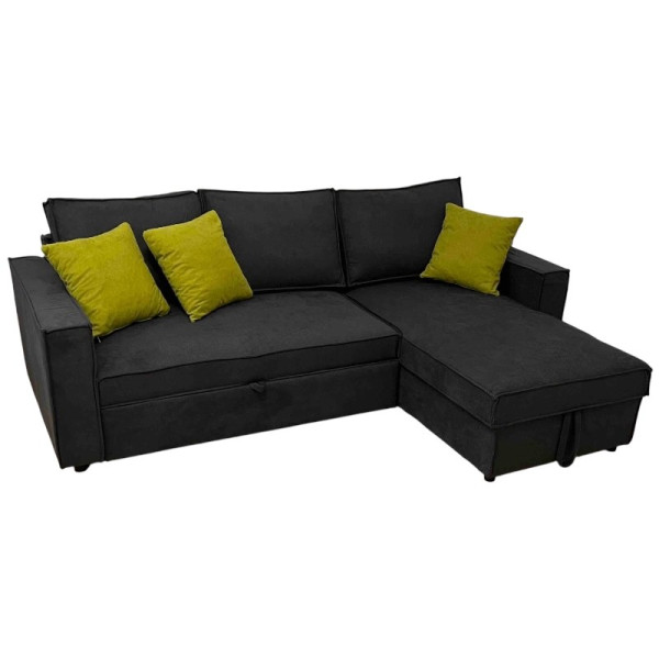 ΓΩΝΙΑΚΟΣ ΚΑΝΑΠΕΣ ΚΡΕΒΑΤΙ LORENZO 2.35*1.65*0.95μ. ΜΕ ΑΠΟΘΗΚΕΥΤΙΚΟ