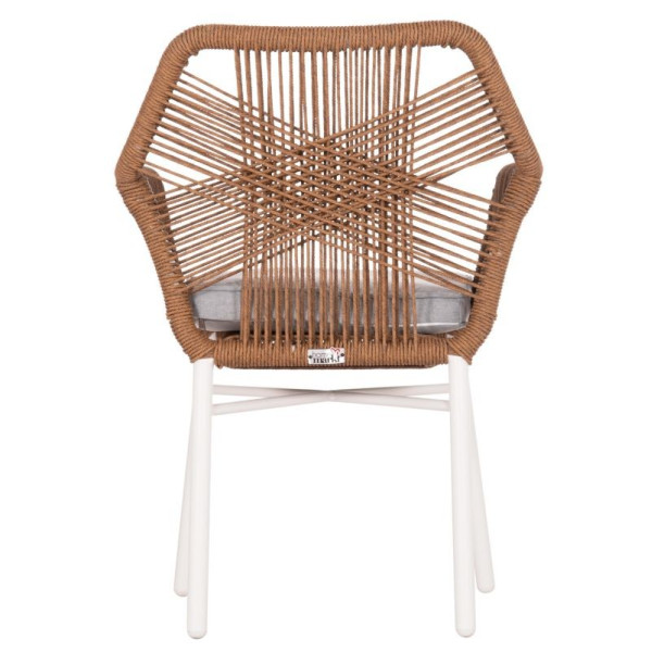 ΠΟΛΥΘΡΟΝΑ TOPIN HM6048.11 ΑΛΟΥΜΙΝΙΟ ΛΕΥΚΟ-P.E. RATTAN ΜΠΕΖ 59x63x81Υεκ