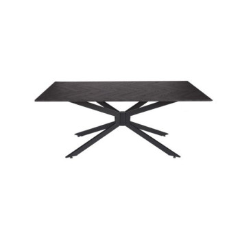  Daeron MDF Γκρι-Μαύρο Τραπέζι με Μεταλλικά Πόδια (180x90x75)cm