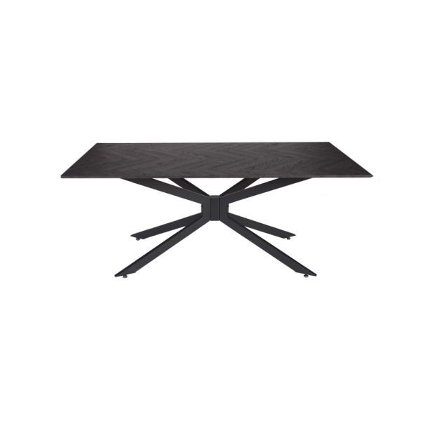  Daeron MDF Γκρι-Μαύρο Τραπέζι με Μεταλλικά Πόδια (180x90x75)cm