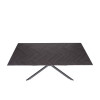  Daeron MDF Γκρι-Μαύρο Τραπέζι με Μεταλλικά Πόδια (180x90x75)cm