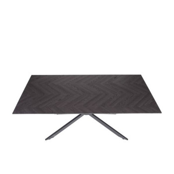 Daeron MDF Γκρι-Μαύρο Τραπέζι με Μεταλλικά Πόδια (180x90x75)cm