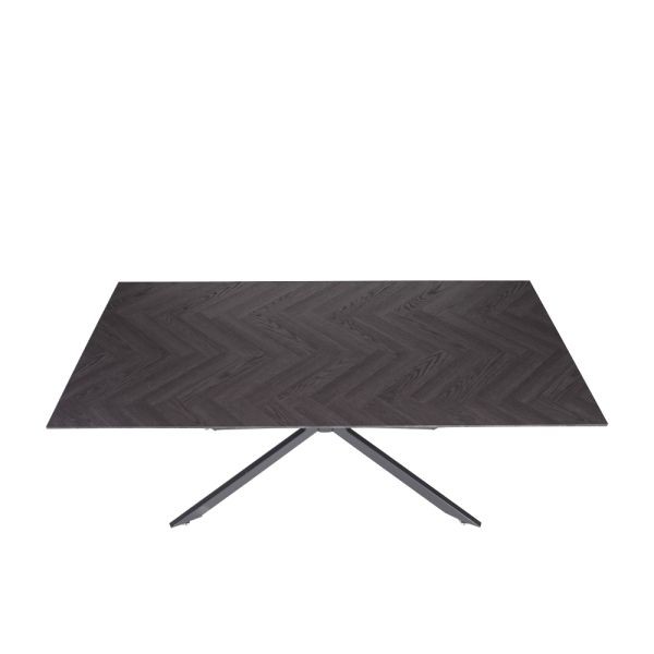  Daeron MDF Γκρι-Μαύρο Τραπέζι με Μεταλλικά Πόδια (180x90x75)cm
