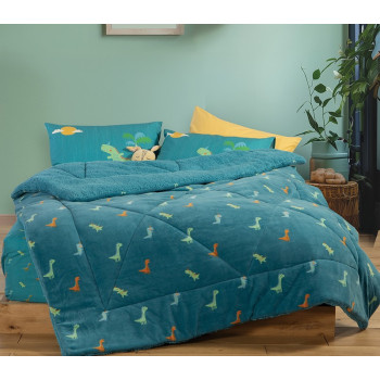 ΠΑΙΔΙΚΟ ΚΟΥΒΕΡΤΟΠΑΠΛΩΜΑ ΜΟΝΟ DINOS ON WHEELS 160Χ220 NEF-NEF HOMEWARE