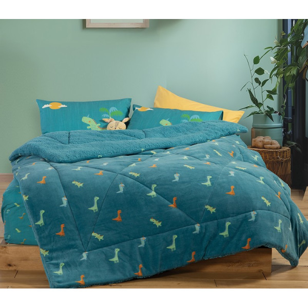ΠΑΙΔΙΚΟ ΚΟΥΒΕΡΤΟΠΑΠΛΩΜΑ ΜΟΝΟ DINOS ON WHEELS 160Χ220 NEF-NEF HOMEWARE