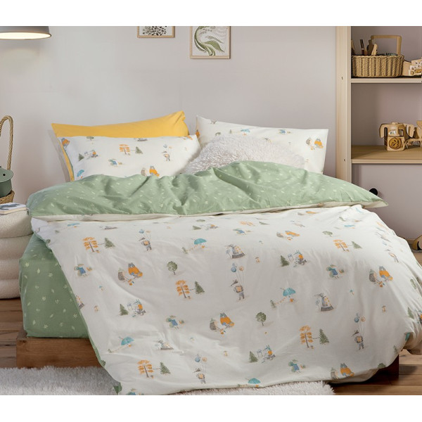 ΠΑΙΔΙΚΑ ΣΕΤ ΣΕΝΤΟΝΙΑ ΜΟΝΑ WOODLAND PARTY 170Χ260 NEF-NEF HOMEWARE