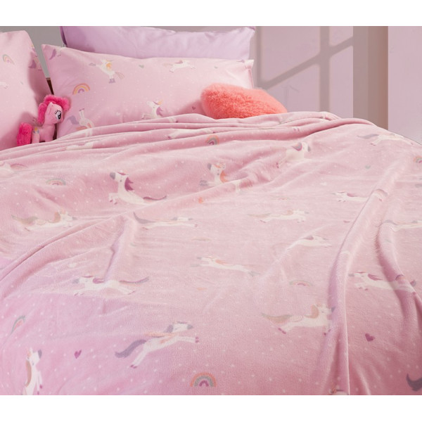 ΠΑΙΔΙΚΗ ΚΟΥΒΕΡΤΑ UNICORNS STYLE 160Χ220 NEF-NEF HOMEWARE