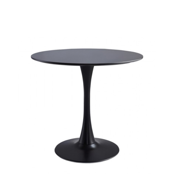 DOVA ΤΡΑΠΕΖΙ ΣΤΡΟΓΓΥΛΟ ΜΕΤΑΛΛΙΚΟ ΜΑΥΡΟ Φ70x73cm