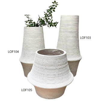 LOF103 ΒΑΖΟ FIBERCLAY ΣΤΡΟΓΓ. ΛΕΥΚΟ L 34Χ85ΕΚ