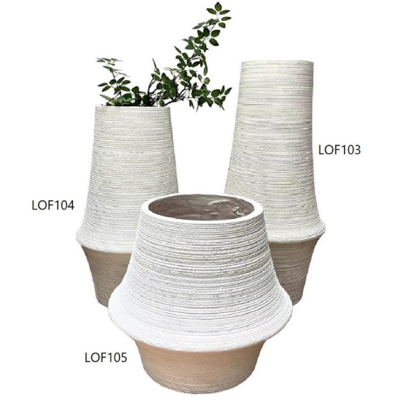 LOF103 ΒΑΖΟ FIBERCLAY ΣΤΡΟΓΓ. ΛΕΥΚΟ L 34Χ85ΕΚ