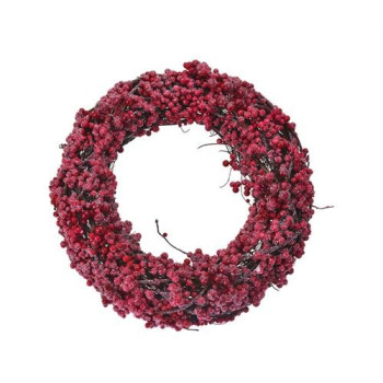 ΣΤΕΦΑΝΙ ΜΕ ΚΟΚΚΙΝΑ ΠΑΓΩΜΕΝΑ BERRIES 33CM