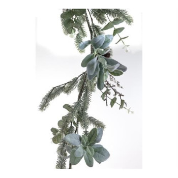 ΓΙΡΛANTA ΦΥΛΛΑ ΕΥΚΑΛΥΠΤΟΥ & ΕΛΑΤΟΥ, ΛΕΥΚΑ BERRIES 120CM