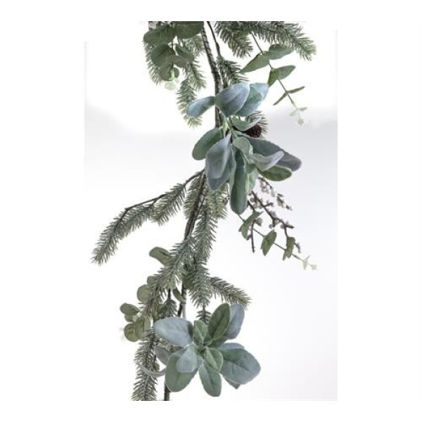 ΓΙΡΛANTA ΦΥΛΛΑ ΕΥΚΑΛΥΠΤΟΥ & ΕΛΑΤΟΥ, ΛΕΥΚΑ BERRIES 120CM