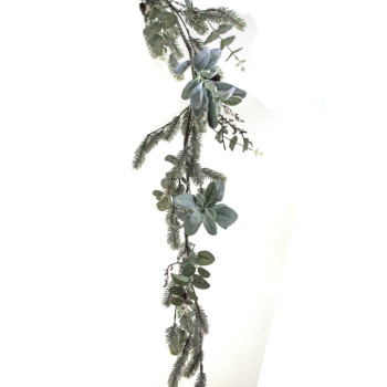 ΓΙΡΛANTA ΦΥΛΛΑ ΕΥΚΑΛΥΠΤΟΥ & ΕΛΑΤΟΥ, ΛΕΥΚΑ BERRIES 120CM