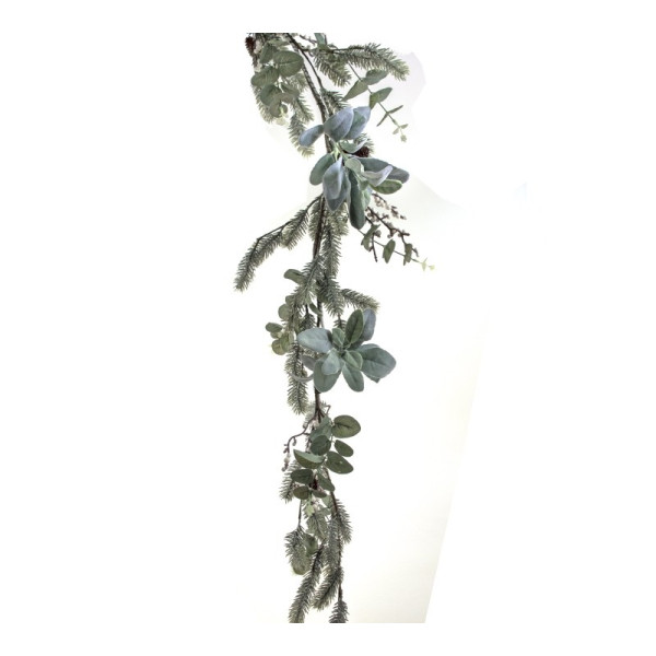 ΓΙΡΛANTA ΦΥΛΛΑ ΕΥΚΑΛΥΠΤΟΥ & ΕΛΑΤΟΥ, ΛΕΥΚΑ BERRIES 120CM