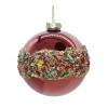 GLASS ORNAMENT 3 STYLE RED+MULTI COLOR STONES