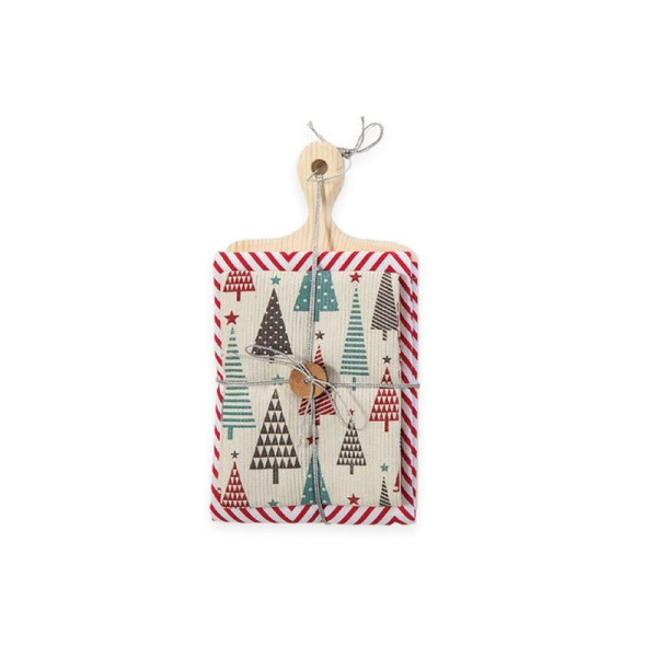 ΞΥΛΟ ΚΟΠΗΣ CHRISTMAS FOREST ΜΕ ΠΟΤΗΡΟΠΑΝΑ ΣΕΤ 2 ΤΜΧ NEF-NEF HOMEWARE