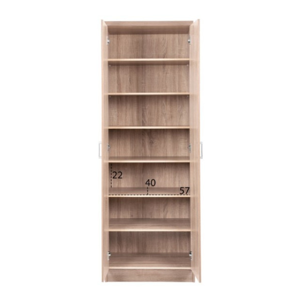 ΠΑΠΟΥΤΣΟΘΗΚΗ ΞΥΛΙΝΗ ΜΕ 6 ΡΑΦΙΑ 60X43X180.5εκ. SONAMA FB92379.02