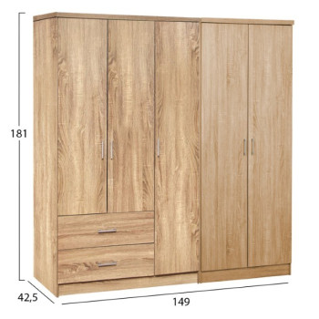 ΝΤΟΥΛΑΠΑ 5ΦΥΛΛΗ FB921234.02 ΜΕΛΑΜΙΝΗ ΧΡΩΜΑ SONAMA 150x42.5x181Υεκ
