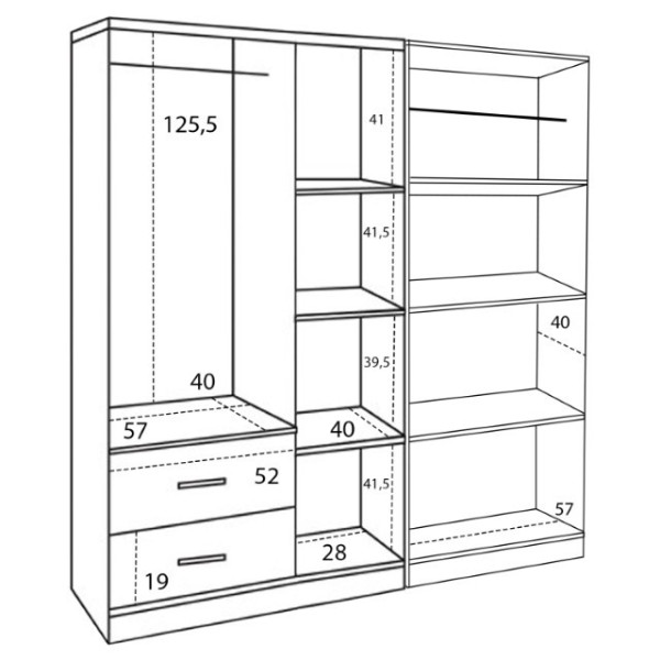 ΝΤΟΥΛΑΠΑ 5ΦΥΛΛΗ FB921234.02 ΜΕΛΑΜΙΝΗ ΧΡΩΜΑ SONAMA 150x42.5x181Υεκ