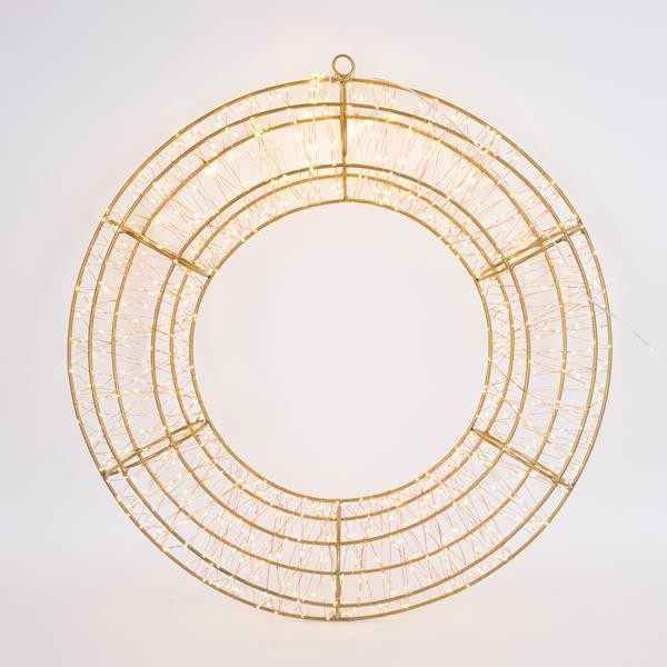 ΣΤΕΦΑΝΙ 58cm, 1200 LED, 31V ΜΕΤΑΣΧΗΜΑΤΙΣΤΗ, TIMER, ΜΠΡΟΝΖΕ ΜΕΤΑΛΛΙΚΟΣ ΣΚΕΛΕΤΟΣ, MΠΡONZE ΧΑΛΚΙΝΟ ΚΑΛΩΔΙΟ, ΘΕΡΜΟ ΛΕΥΚΟ LED, ΠΡΟΕΚΤ