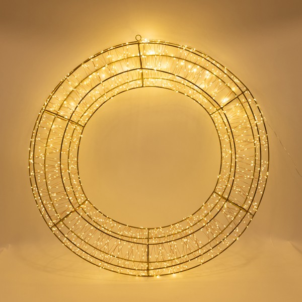 ΣΤΕΦΑΝΙ 80cm, 1680 LED, 31V ΜΕΤΑΣΧΗΜΑΤΙΣΤΗ, TIMER, MΠΡΟΝΖΕ ΜΕΤΑΛΛΙΚΟΣ ΣΚΕΛΕΤΟΣ