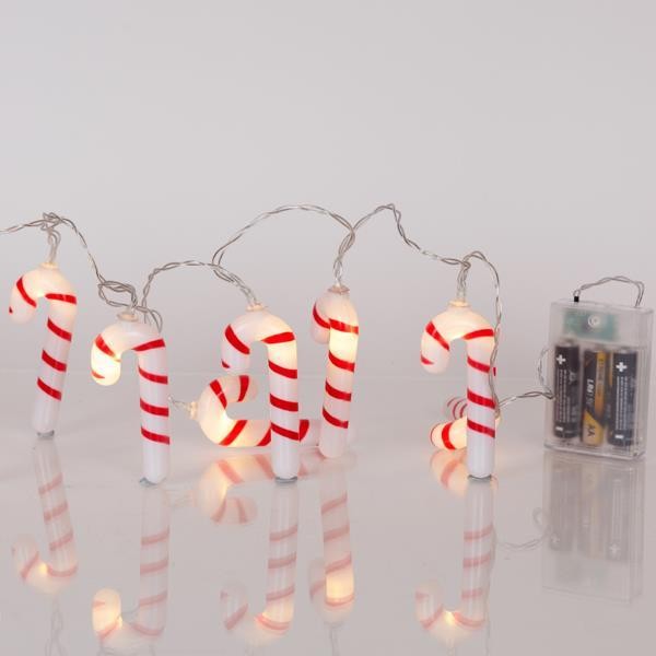 ΣΕΙΡΑ, 10 LED 5mm, ΚΟΚΚΙΝO & ΑΣΠΡO ΖΑΧΑΡΩΤΟ, ΜΠΑΤΑΡΙΑΣ 3xAA