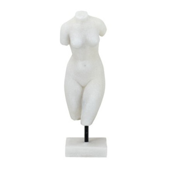 Figurine Λευκό Επιτραπέζιο Διακοσμητικό Ρητίνης με Γυναικεία Φιγούρα (12x13.2x36.3)cm