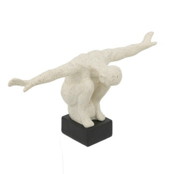 Gymnast Figurine Λευκό Επιτραπέζιο Διακοσμητικό Ρητίνης με Ανδρική Φιγούρα (39x16x19)cm