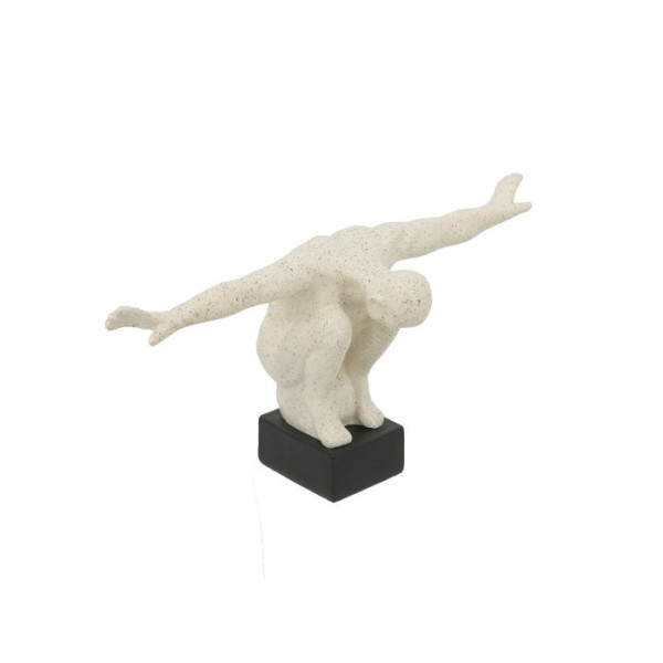 Gymnast Figurine Λευκό Επιτραπέζιο Διακοσμητικό Ρητίνης με Ανδρική Φιγούρα (39x16x19)cm