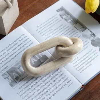 Marble Μπεζ Μαρμάρινη Διακοσμητική Αλυσίδα (16.5*8*3)εκ.