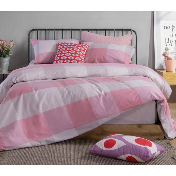 ΣΕΤ ΣΕΝΤΟΝΙΑ ΒΑΜΒΑΚΕΡΑ ΜΟΝΑ CASUAL CHECK 170X270 NEF-NEF HOMEWARE