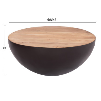 ΔΙΑΚΟΣΜΗΤΙΚΟ ΤΡΑΠΕΖΙ ΣΑΛΟΝΙΟΥ Φ89,5X39Yεκ. RUSTY ΜΕ ΞΥΛΟ ΑΚΑΚΙΑΣ FB98717.22