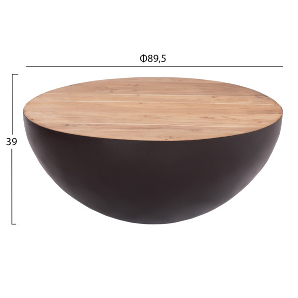 ΔΙΑΚΟΣΜΗΤΙΚΟ ΤΡΑΠΕΖΙ ΣΑΛΟΝΙΟΥ Φ89,5X39Yεκ. RUSTY ΜΕ ΞΥΛΟ ΑΚΑΚΙΑΣ FB98717.22