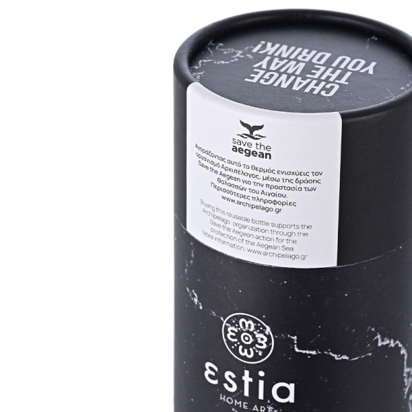 ΘΕΡΜΟΣ TRAVEL FLASK SAVE THE AEGEAN 500ml PENTELICA BLACK