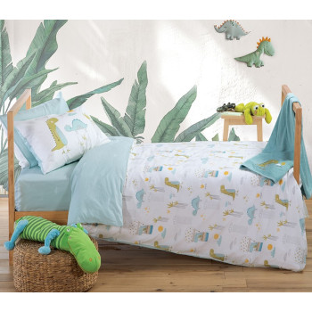 ΠΑΙΔΙΚΗ ΣΕΤ ΠΑΠΛΩΜΑΤΟΘΗΚΗ ΜΟΝΗ DINO DRAGON TIME 160Χ240 NEF-NEF HOMEWARE